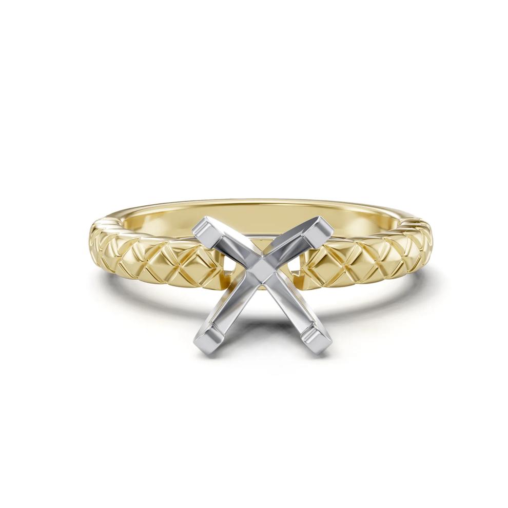 Quilted Semi-Mount Engagement Ring in 14K Gold (Setting Only) – Image 2 of 6