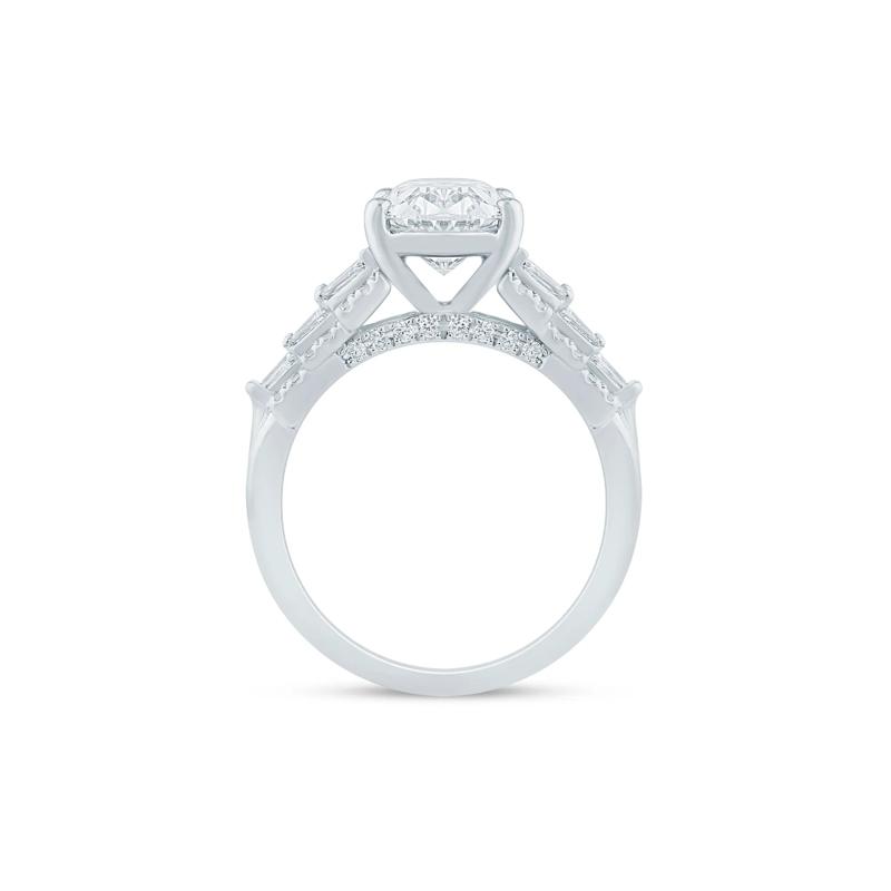 Lab Grown Diamond Oval Engagement Ring in 14K White Gold &#40;3 /12 ct. tw.&#41; – Image 2 of 3