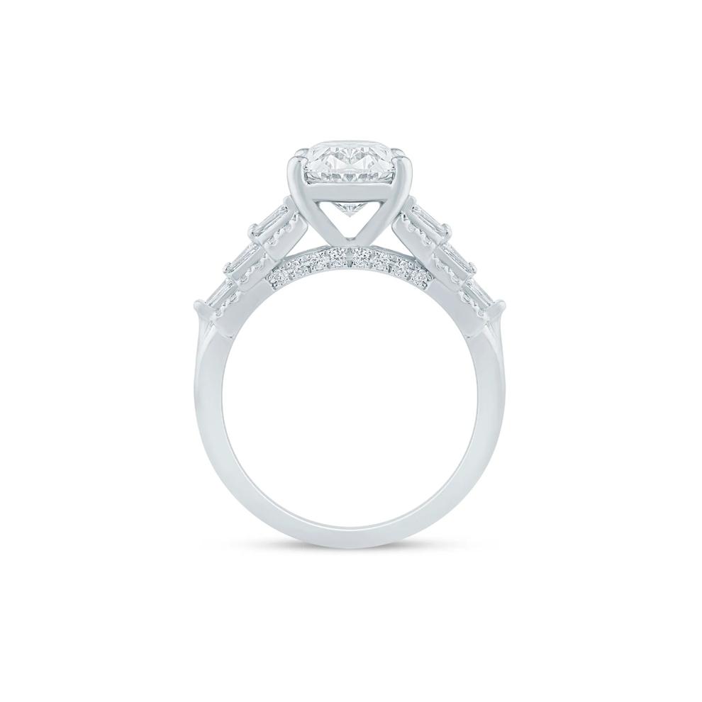 Lab Grown Diamond Oval Engagement Ring in 14K White Gold (3 /12 ct. tw.) – Image 2 of 3