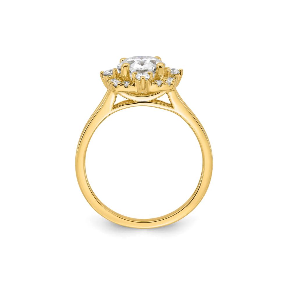 Lab-Created Moissanite Ornate Halo Ring in 10K Yellow Gold (2 1/4 ct. dew) – Image 2 of 3