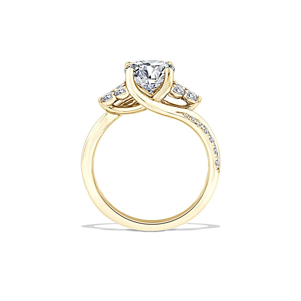 Lab Grown Diamond Round Center Engagement Ring in 10K Yellow Gold (2 ct. tw.) – Image 2 of 4