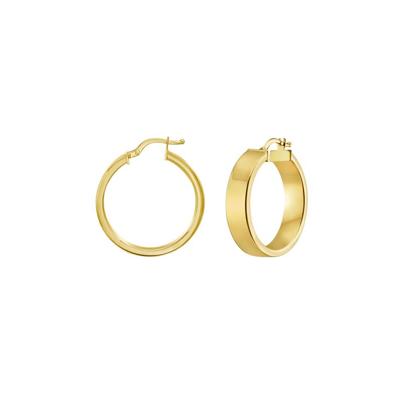 Polished Hoop Earrings in 14K Yellow Gold, 6MM – Image 1 of 1