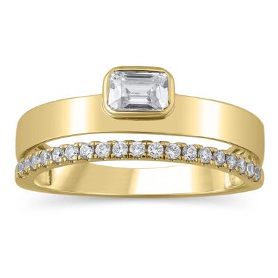 Lab Grown Diamond Multi-Row Anniversary Band in 10K Yellow Gold (1/2 ct. tw.)