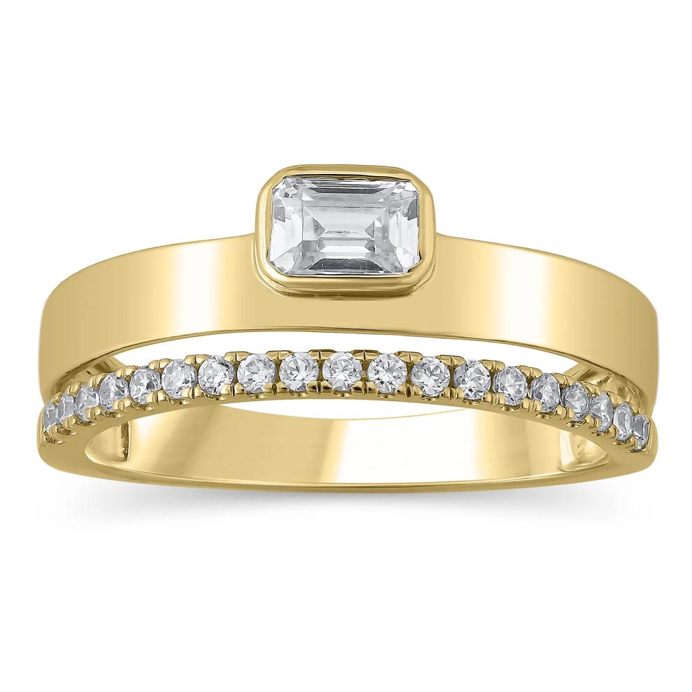 Lab Grown Diamond Multi-Row Anniversary Band in 10K Yellow Gold (1/2 ct. tw.) – Image 1 of 3