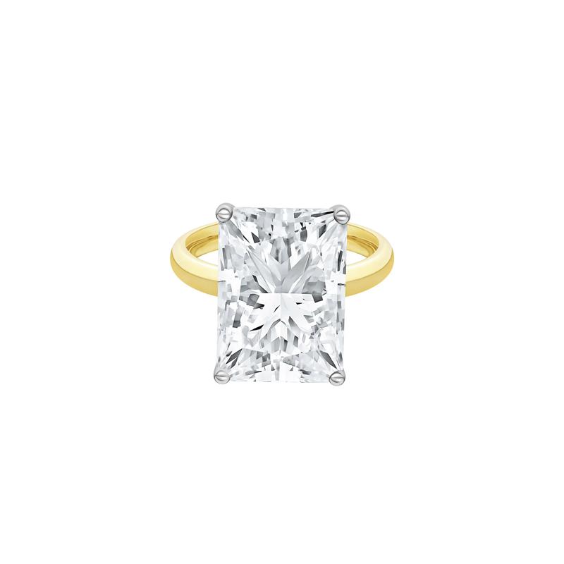 Lab Grown Diamond Radiant-Cut Solitaire Ring in 14K Yellow &amp; White Gold &#40;9 ct.&#41; – Image 1 of 4