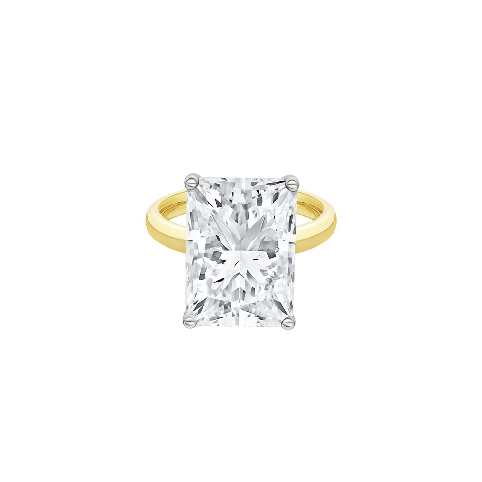Lab Grown Diamond Radiant-Cut Solitaire Ring in 14K Yellow &amp; White Gold (9 ct.) – Image 1 of 4