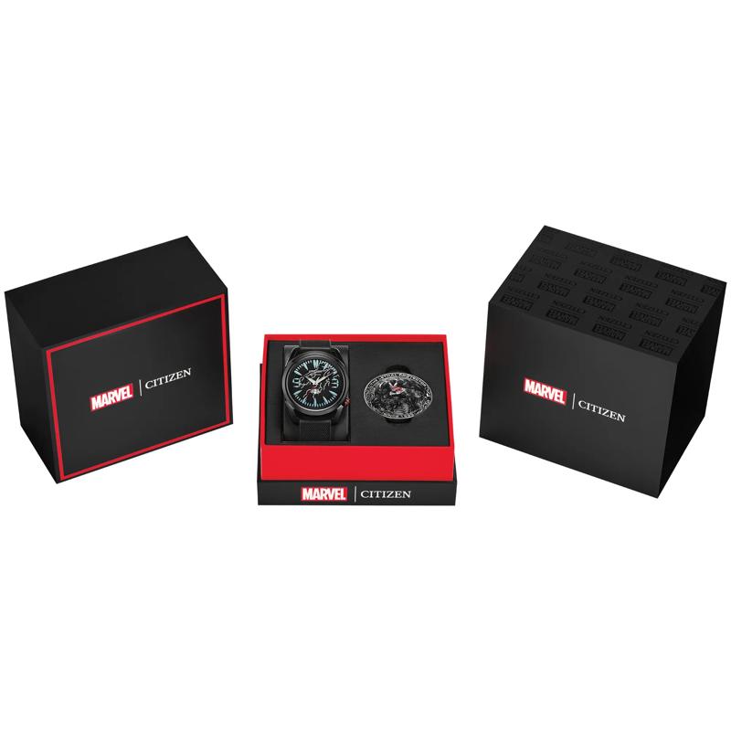 Men&#39;s Marvel Venom Watch in Black Polyurethane and Black Stainless Steel, 42MM – Image 4 of 4