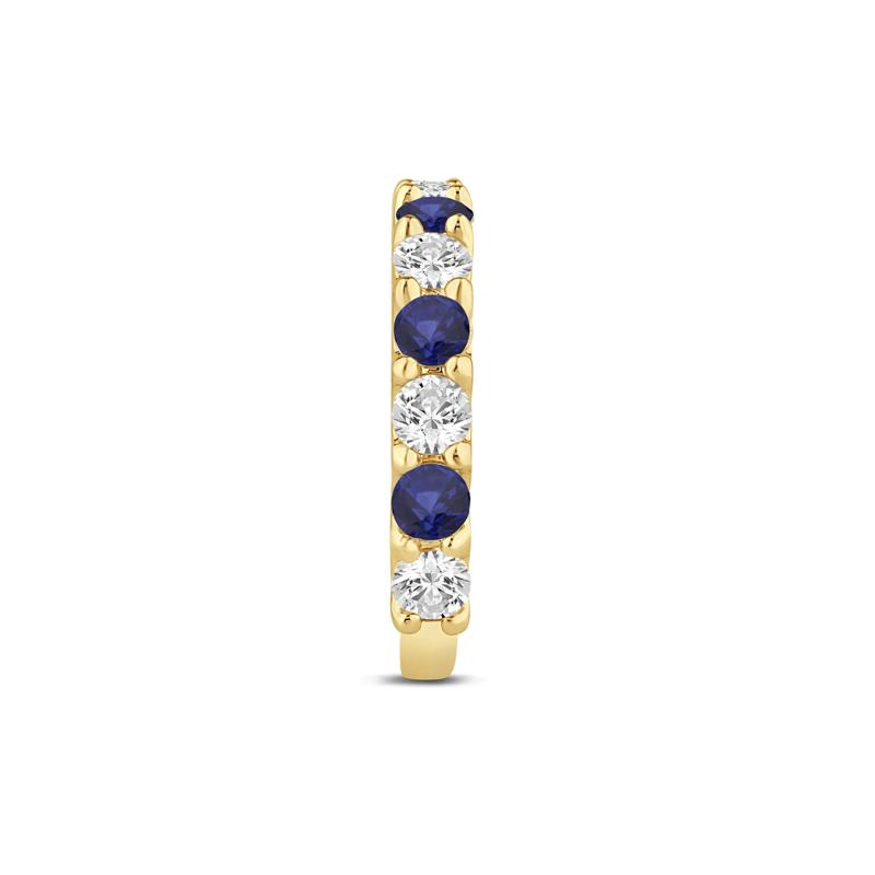 Lab Grown Diamond and Lab-Created Blue Sapphire Anniversary Band in 14K Yellow Gold &#40;1 ct. tw.&#41; – Image 3 of 3