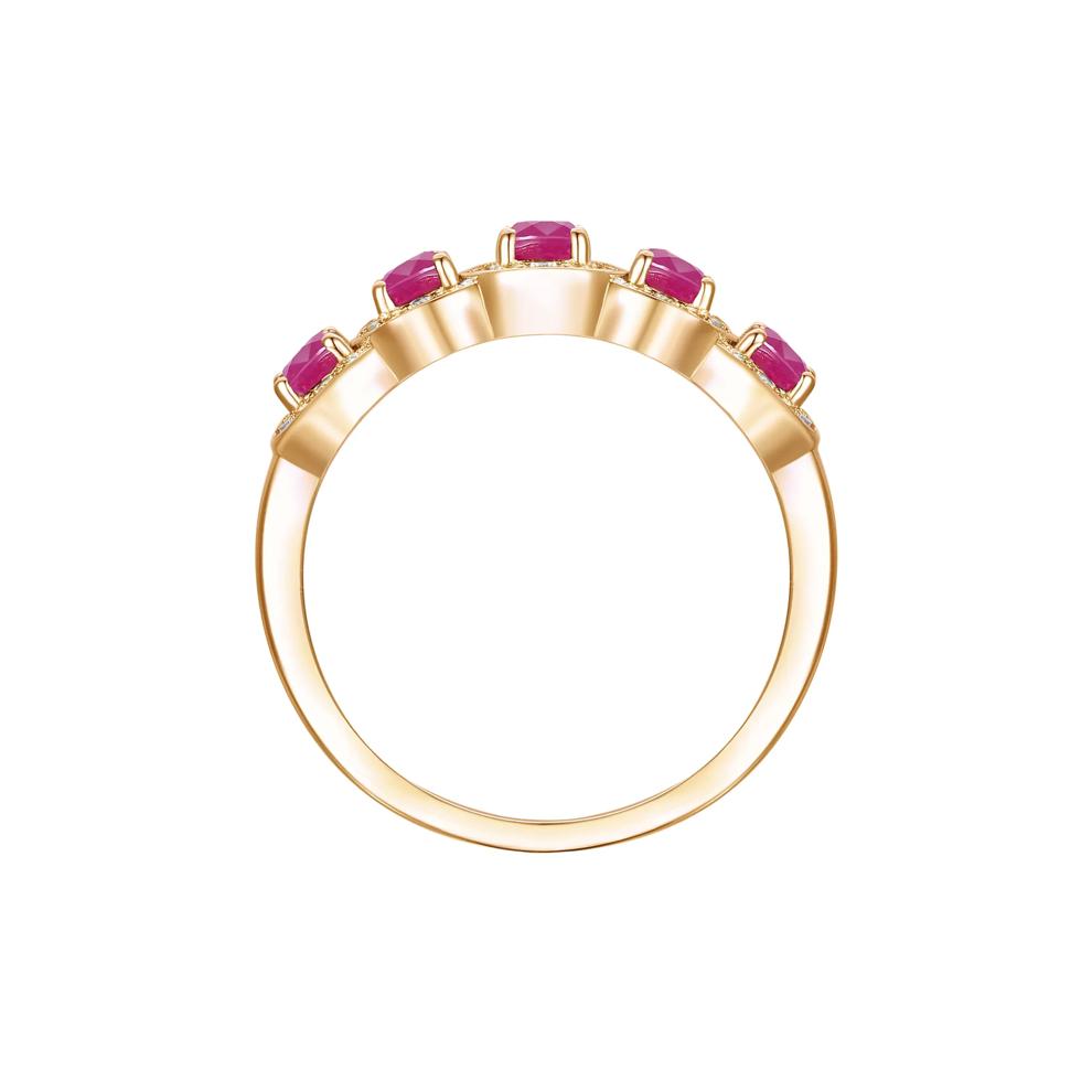 Ruby and Diamond Oval Band in 14K Yellow Gold (1/4 ct. tw.) – Image 2 of 3
