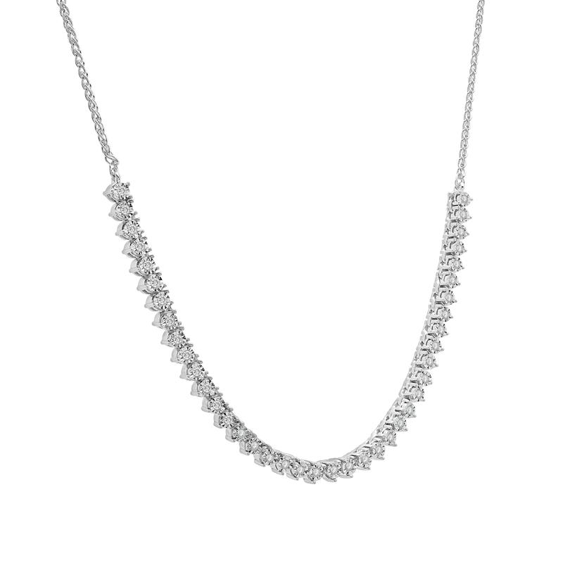 Diamond Illusion Necklace in Sterling Silver &#40;1/4 ct. tw.&#41; – Image 2 of 4