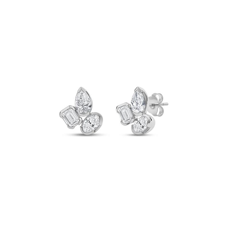 Lab Grown Diamond Multi-Shape Earrings in 14K White Gold &#40;1 1/2 ct. tw.&#41; – Image 1 of 3
