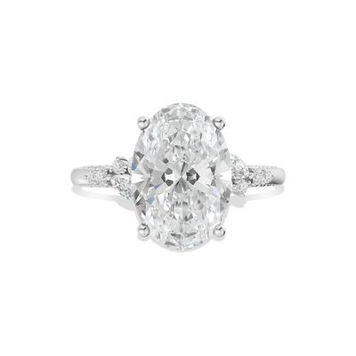 Lab Grown Diamond Oval Center Engagement Ring in 14K White Gold (4 1/2 ct. tw.)