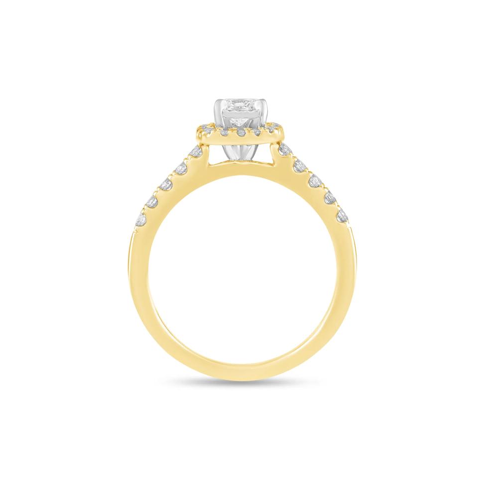 Diamond Princess-Cut Center Engagement Ring in 14K Yellow Gold (5/8 ct. tw.) – Image 2 of 4