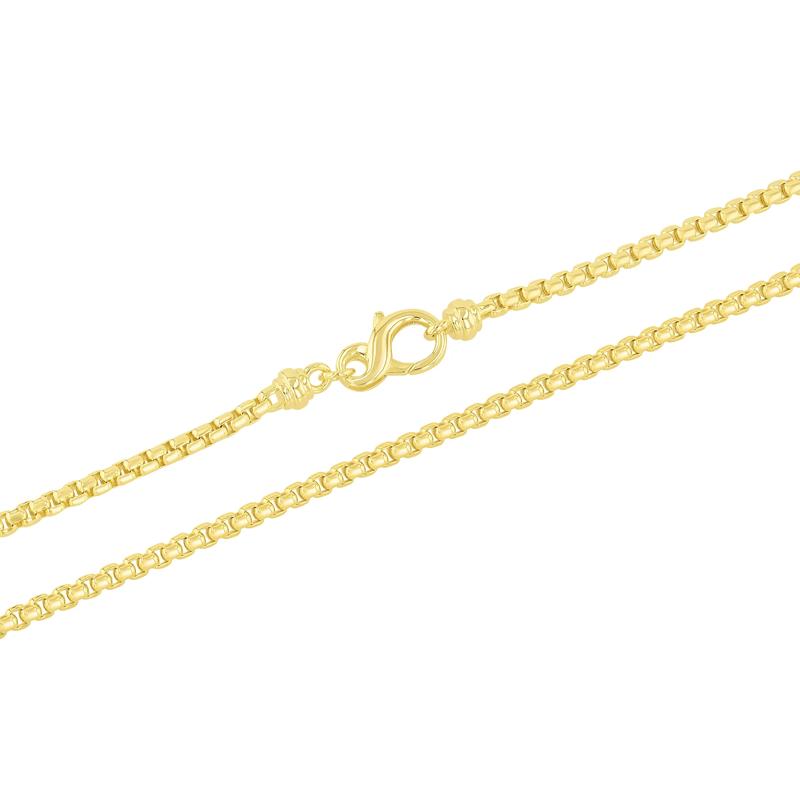 Men&#39;s Box Chain Necklace in Vermeil, 3.0MM, 20&quot; – Image 2 of 3