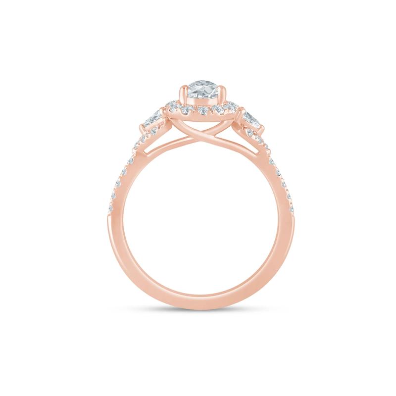 Lab Grown Diamond Pear Engagement Ring in 14K Rose Gold (1 ct. tw.) – Image 2 of 3