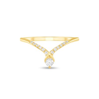 Diamond Contour Band in 10K Yellow Gold (1/7 ct. tw.)