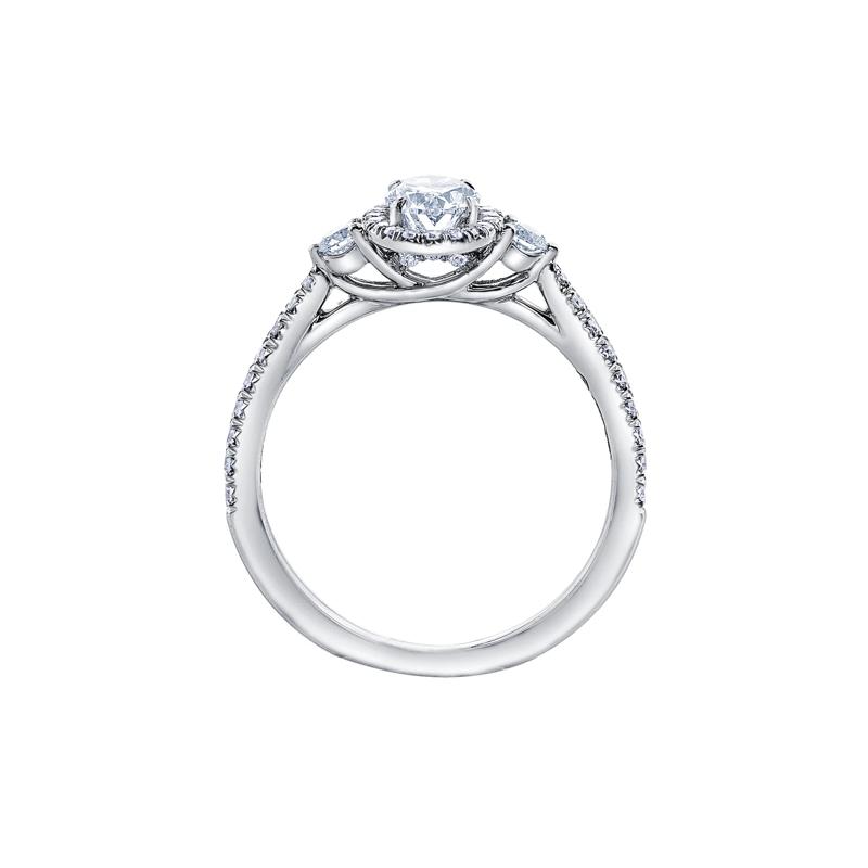Oval-Shaped Diamond Halo Engagement Ring in 14K White Gold &#40;7/8 ct. tw.&#41; – Image 2 of 7
