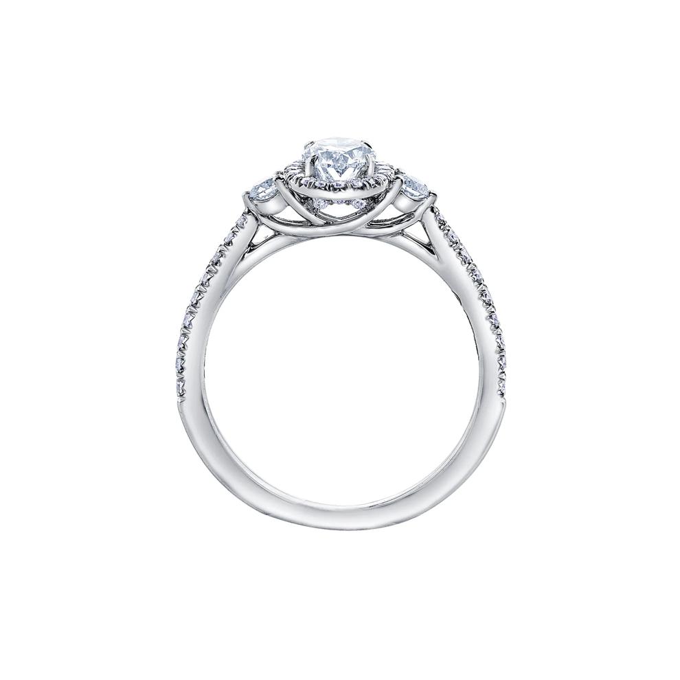Oval-Shaped Diamond Halo Engagement Ring in 14K White Gold (7/8 ct. tw.) – Image 2 of 7