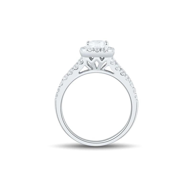 2 ct. tw. Lab Grown Diamond Halo Engagement Ring in 14K White Gold – Image 2 of 3
