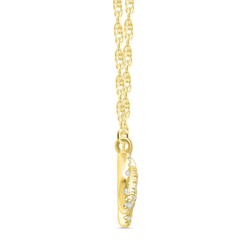 Diamond Infinity Pendant in 10K Yellow Gold &#40;1/10 ct. tw.&#41; – Image 2 of 3