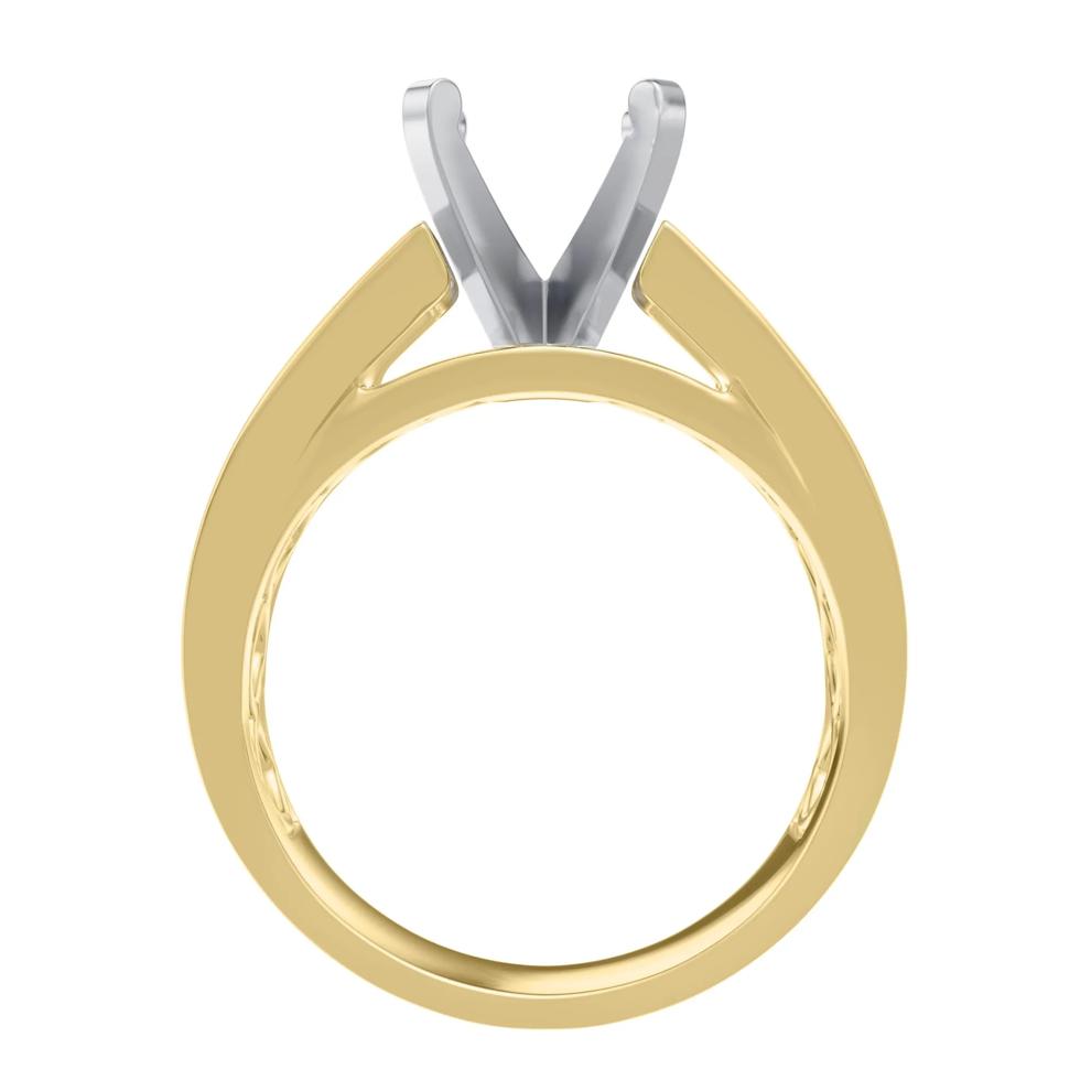 Wide Cathedral Semi-Mount Engagement Ring in 14K Gold, 7.8MM (Setting Only) – Image 4 of 6