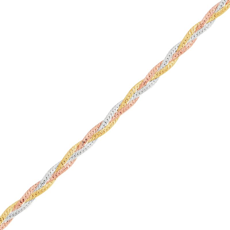 Herringbone Chain in 10K Yellow, White and Rose Gold, 18&quot; – Image 2 of 3