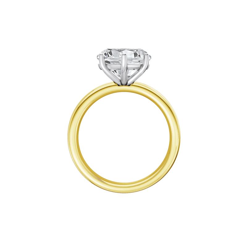 Lab Grown Diamond Heart-Shaped Solitaire Ring in 14K Yellow &amp; White Gold &#40;3 ct.&#41; – Image 2 of 4