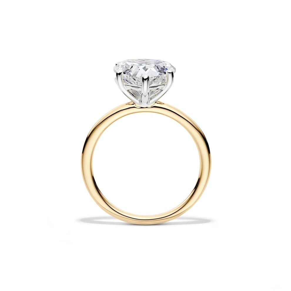 Lab Grown Diamond Heart-Shaped Solitaire Ring in 14K Yellow &amp; White Gold (3 ct.) – Image 2 of 4
