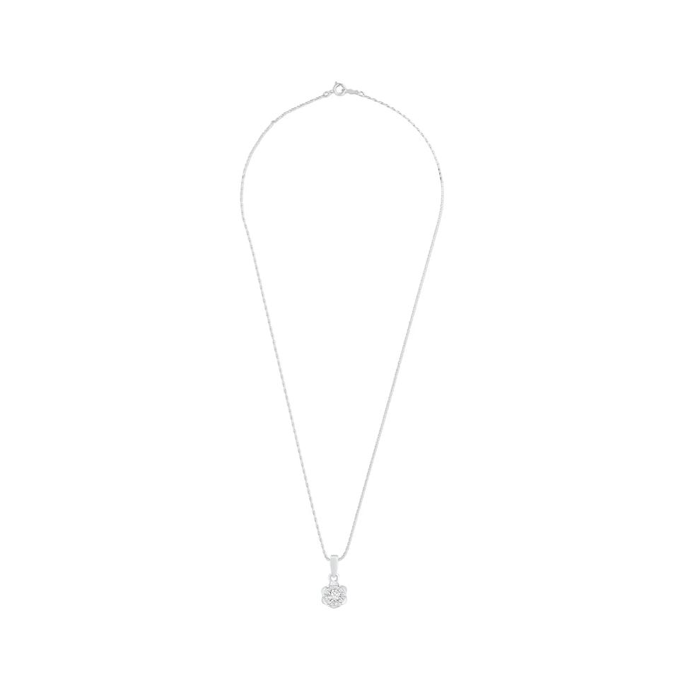 Diamond Accent Solitaire Pendant Necklace in Sterling Silver – Image 3 of 4