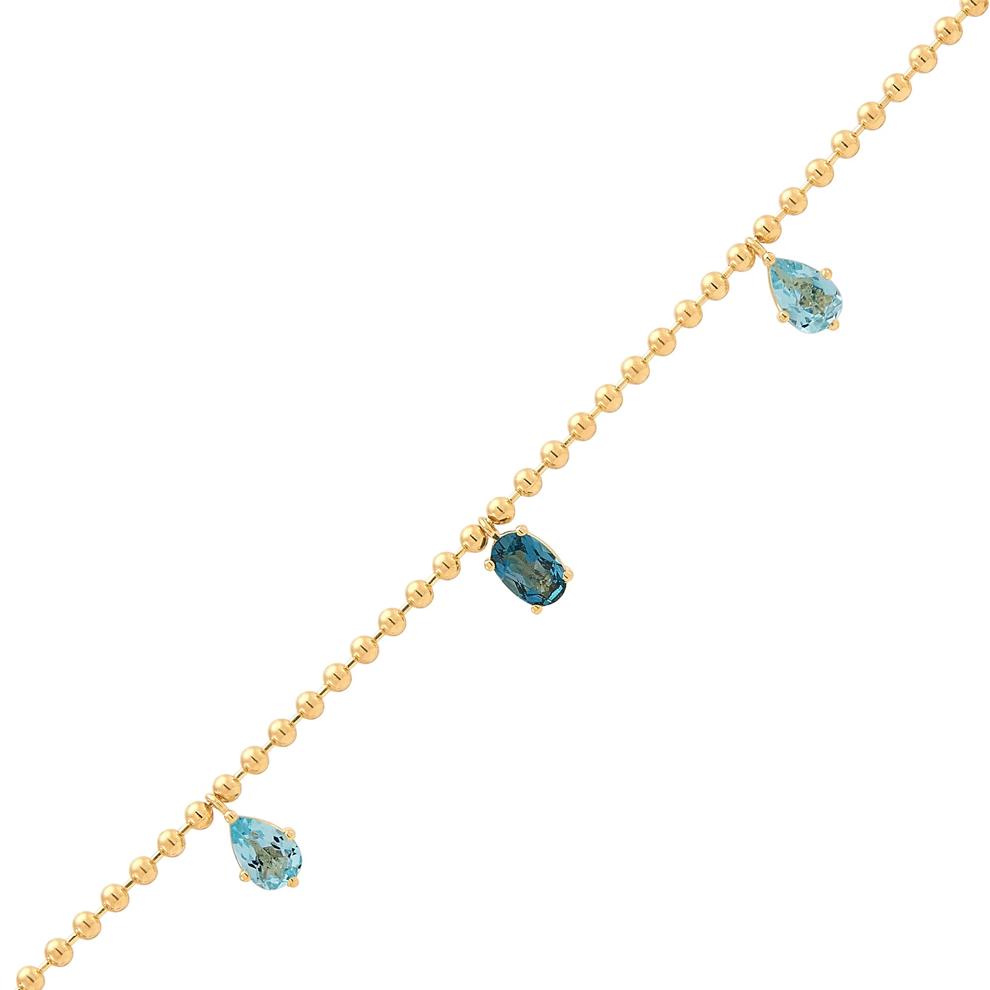 Shades of Blue Topaz Beaded Necklace in Vermeil – Image 2 of 3