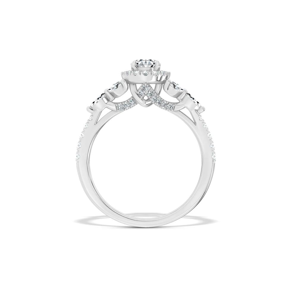 Diamond Oval Halo Engagement Ring in 14K White Gold (1 ct. tw.) – Image 2 of 4