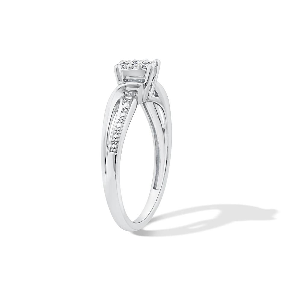 Diamond Cushion Composite Promise Ring in Sterling Silver (1/7 ct. tw.) – Image 3 of 4