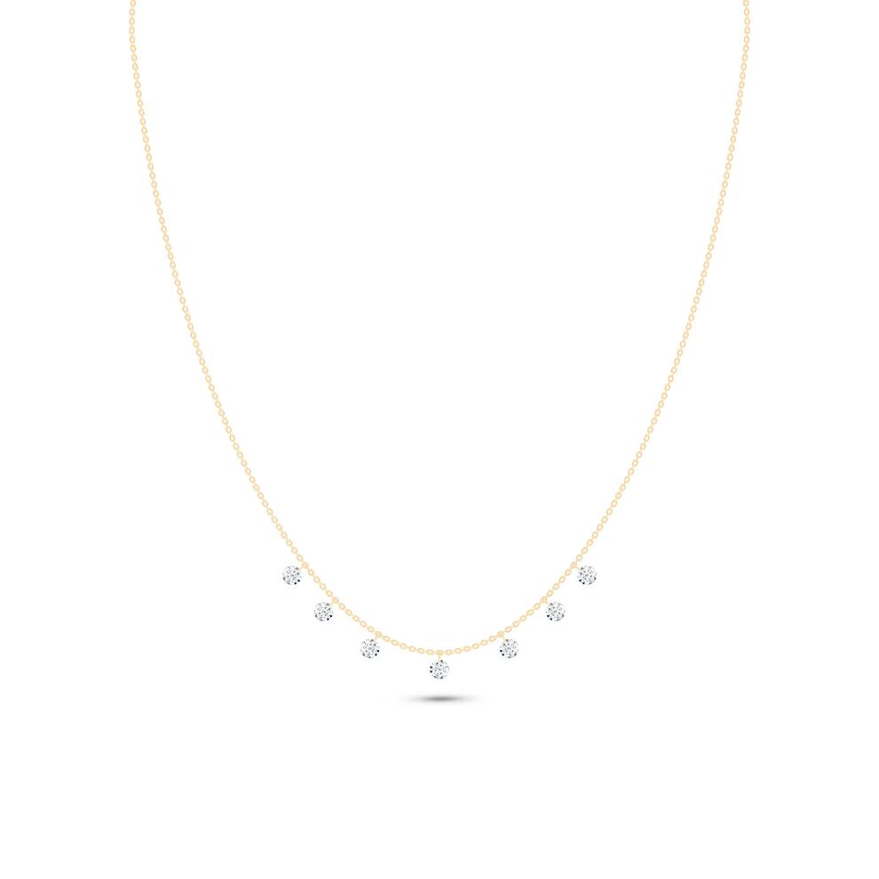Lab Grown Diamond Pierced Station Necklace in 14K Yellow Gold (1 1/2 ct. tw.) – Image 1 of 4