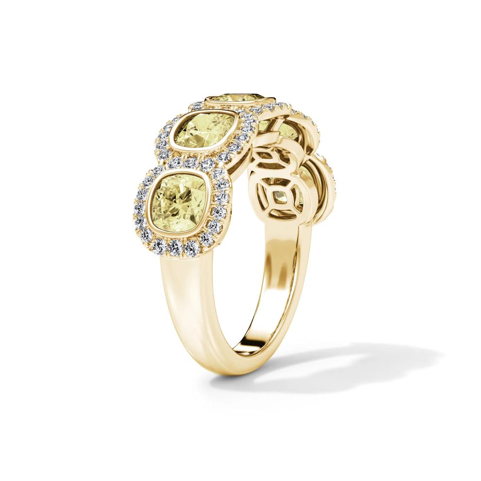 Lab Grown Diamond Yellow Cushion-Cut &amp; Round Anniversary Band in 14K Yellow Gold (3 ct. tw.) – Image 3 of 4