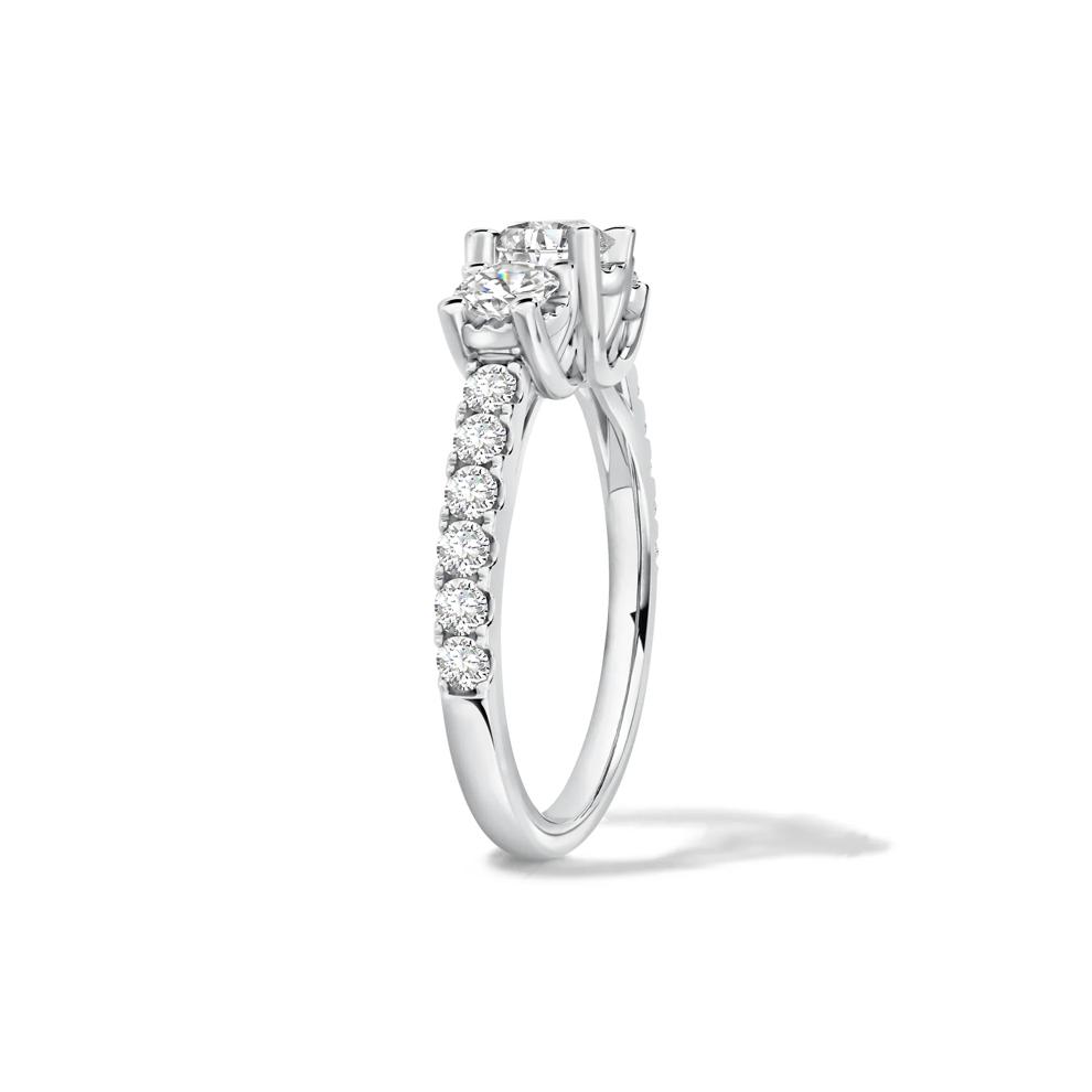 Diamond Round Center Three-Stone Ring in 14K White Gold (1 ct. tw.) – Image 3 of 4