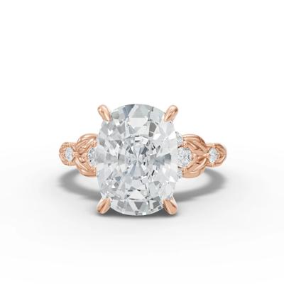 Lab Grown Diamond Elongated Cushion Center Engagement Ring in 14K Rose Gold (4 1/3 ct. tw.)