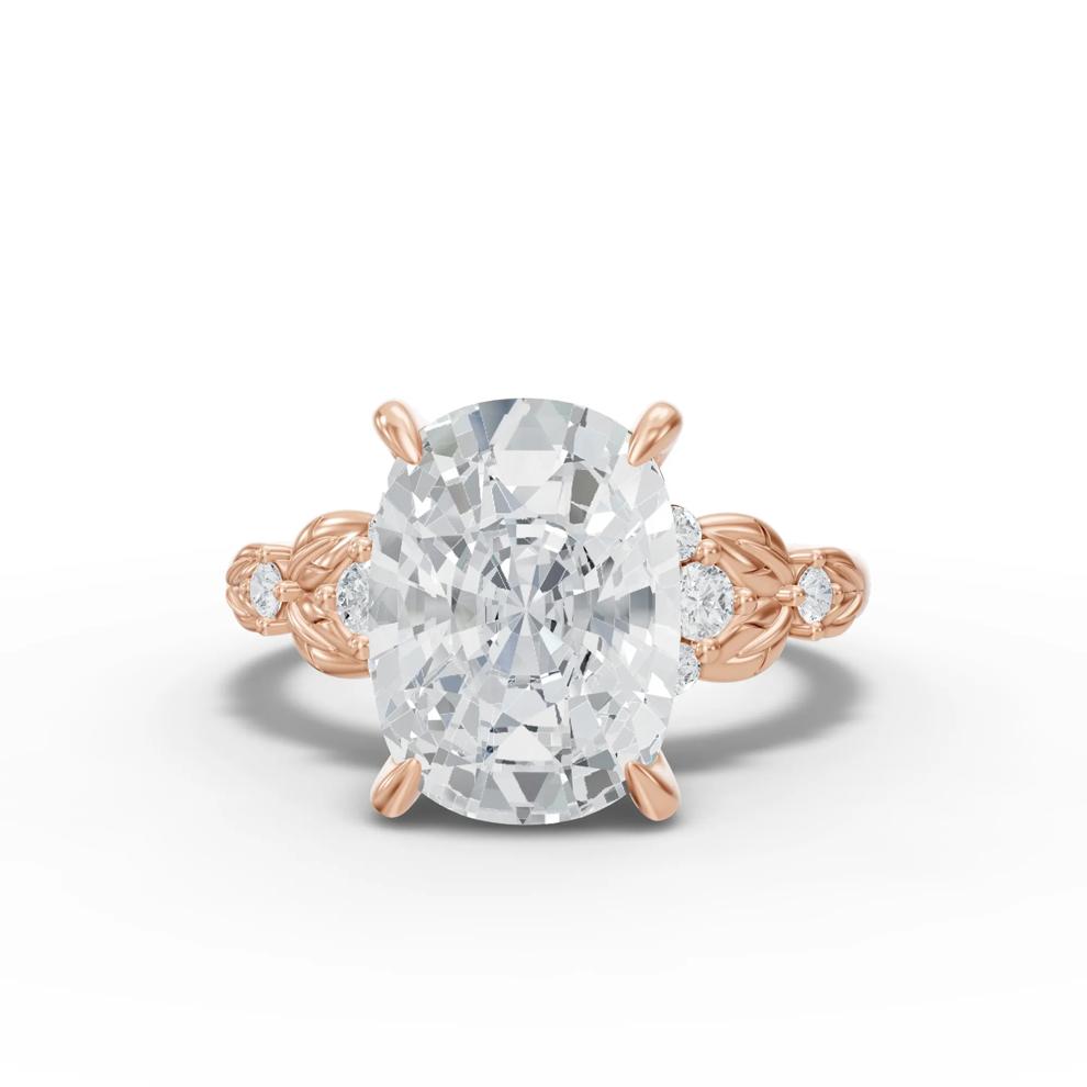 Lab Grown Diamond Elongated Cushion Center Engagement Ring in 14K Rose Gold (4 1/3 ct. tw.) – Image 1 of 4