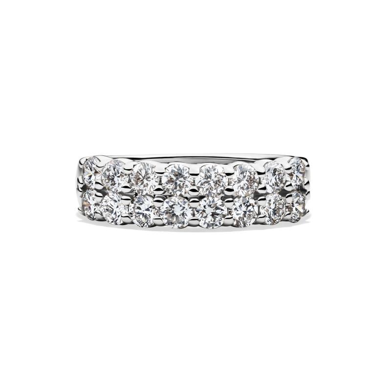 Lab Grown Diamond Double Row Anniversary Band in 10K White Gold &#40;1 &frac12; ct. tw.&#41;  – Image 1 of 4