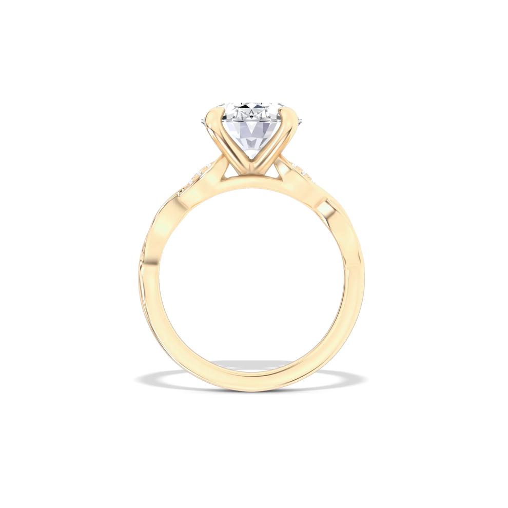 Lab Grown Diamond Oval Twist-Shank Engagement Ring in 14K Yellow Gold (4 ct. tw.) – Image 2 of 4