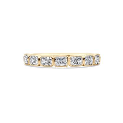 Lab Grown Diamond Radiant-Cut Bezel-Set Anniversary Band in 10K Yellow Gold (1 ct. tw.)