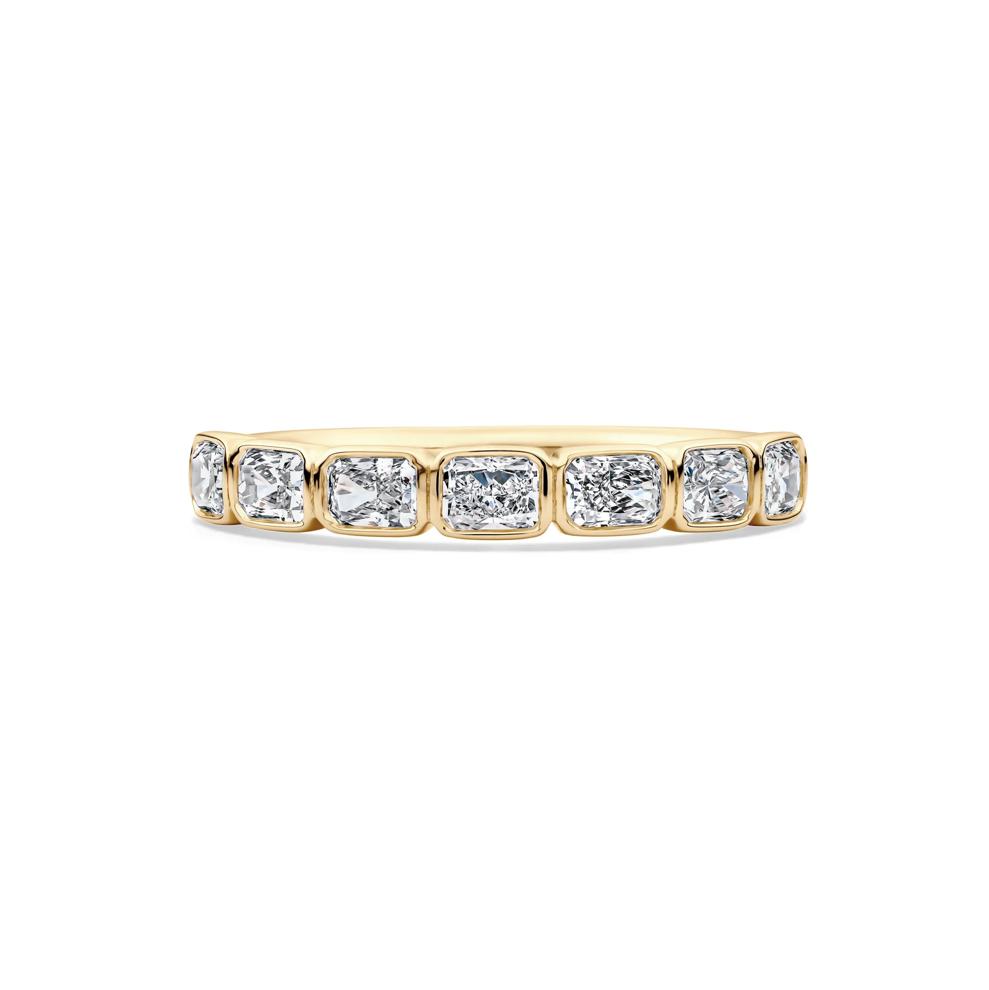 Lab Grown Diamond Radiant-Cut Bezel-Set Anniversary Band in 10K Yellow Gold (1 ct. tw.) – Image 1 of 4