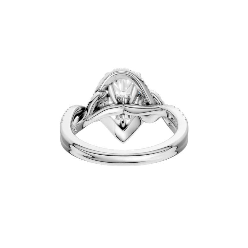 Hali Lab Grown Diamond Pear-Shaped Engagement Ring in Platinum &#40;2 1/2 ct. tw.&#41; – Image 4 of 4