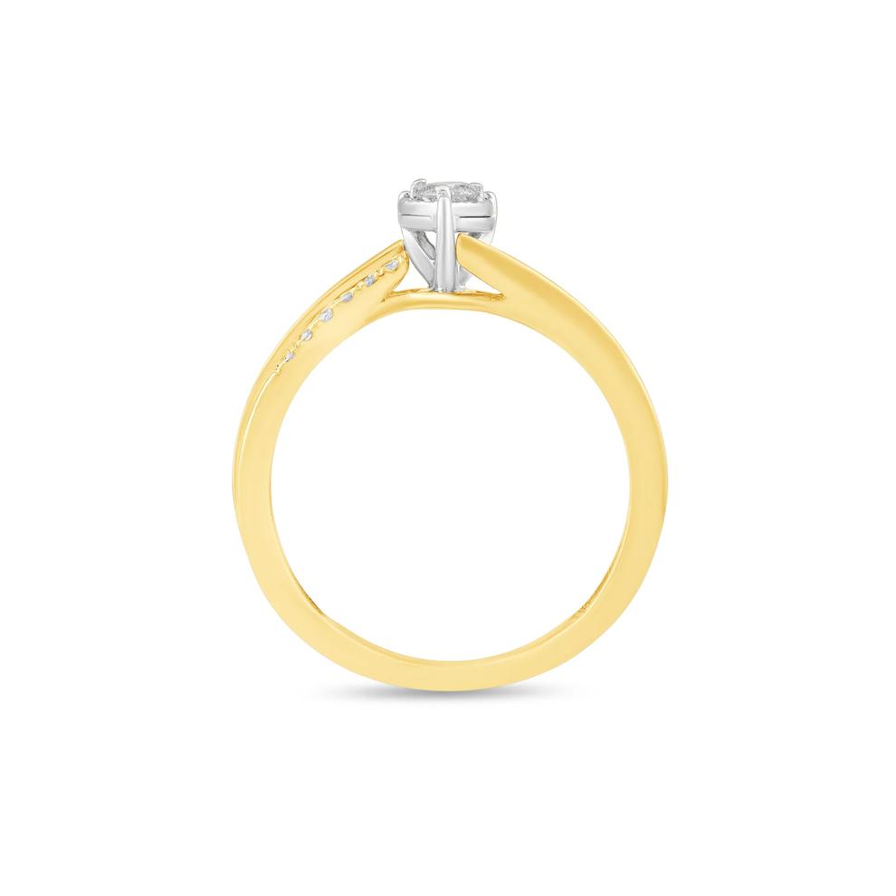 Diamond Pear-Shaped Illusion Promise Ring in 10K Yellow Gold (1/5 ct. tw.) – Image 2 of 4