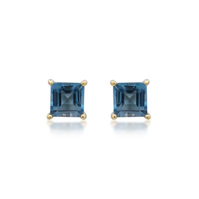 London Blue Topaz Studs in 10K Yellow Gold