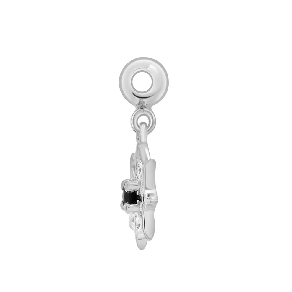 Black Onyx Spiderweb Bead Charm in Sterling Silver – Image 2 of 3