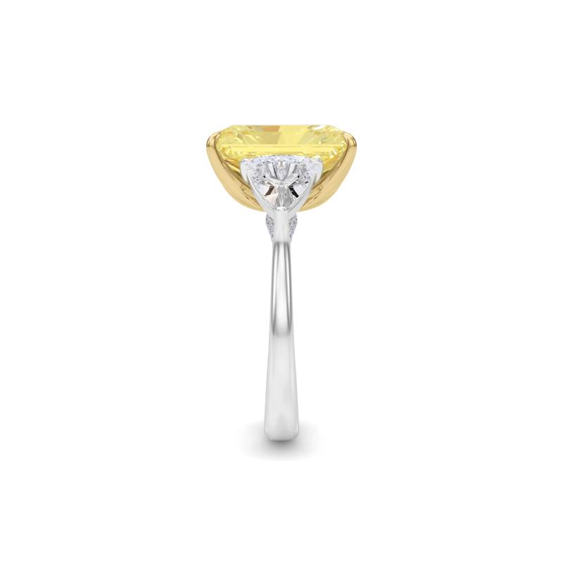 Lab Grown Diamond Fancy Yellow and White Engagement Ring in 18K Yellow and White Gold &#40;8 1/10 ct. tw.&#41; – Image 3 of 5