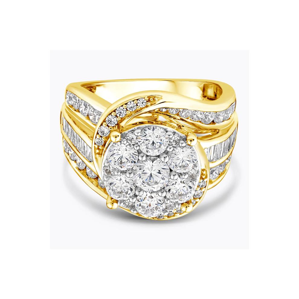 Lab Grown Diamond Composite Engagement Ring in 10K Yellow Gold (3 ct. tw.) – Image 1 of 3