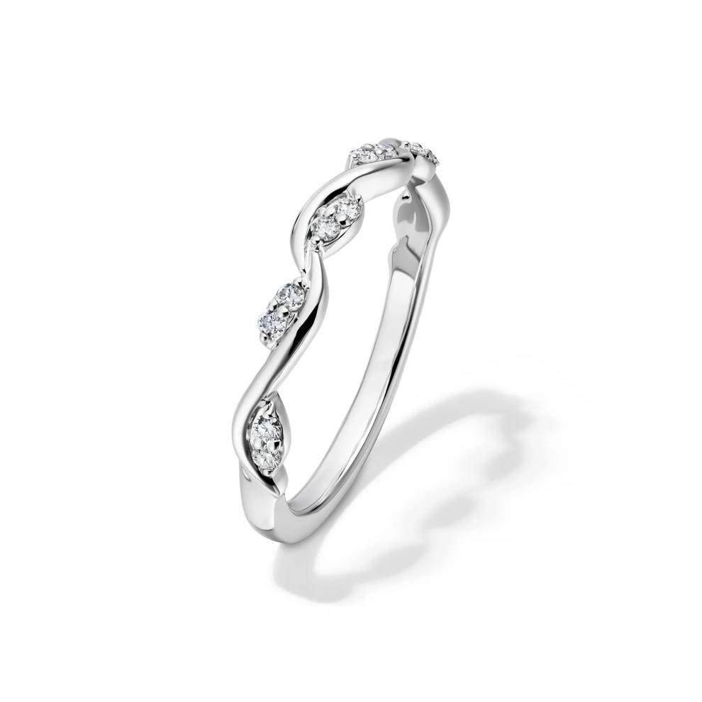 Diamond Stacking Ring with Waves in 10K White Gold (1/8 ct. tw.) – Image 4 of 4