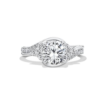 Lab Grown Diamond Round Center Engagement Ring in 10K White Gold (2 ct. tw.)
