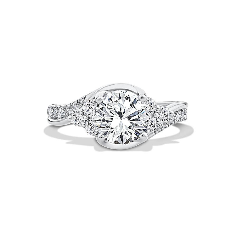Lab Grown Diamond Round Center Engagement Ring in 10K White Gold (2 ct. tw.) – Image 1 of 4